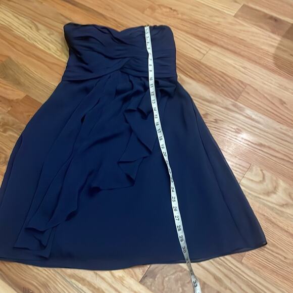 David’s Bridal blue marine strapless bridesmaid dress new with tag size 4 - Picture 4 of 6